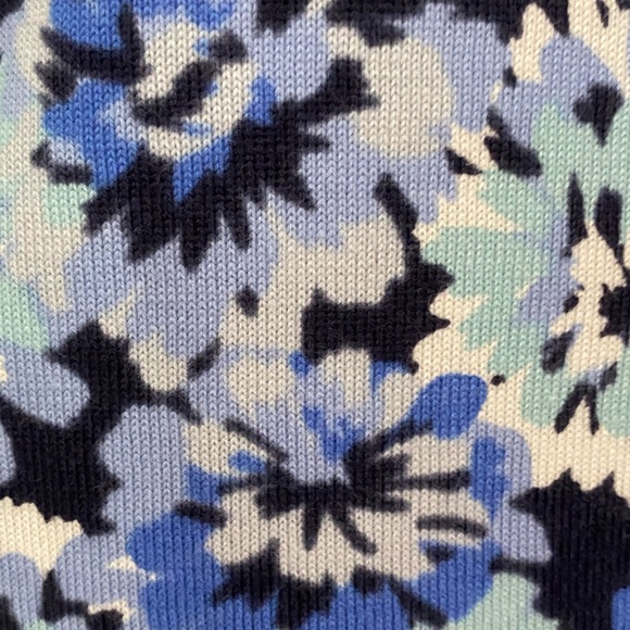 Talbots Blue Floral Cotton Blend Charming Cardigan - Picture 6 of 11